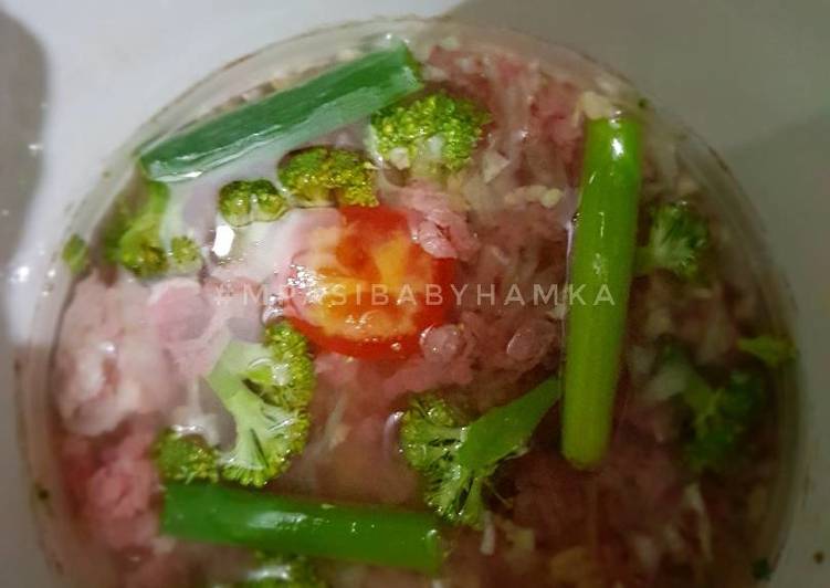 gambar untuk resep makanan Mpasi Slowcooker Bubur Oat Daging Tempe #menu4bintang