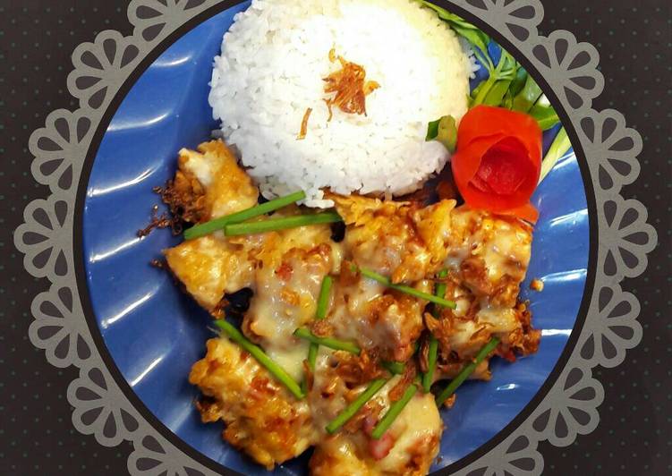 resep masakan Ayam Geprek Mozarella