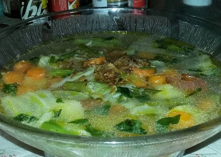 cara membuat Sayur sop kuah kaldu ayam