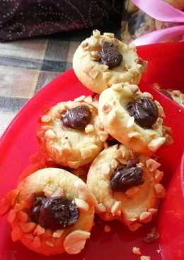 Peanut Choco Thumbprint Cookies