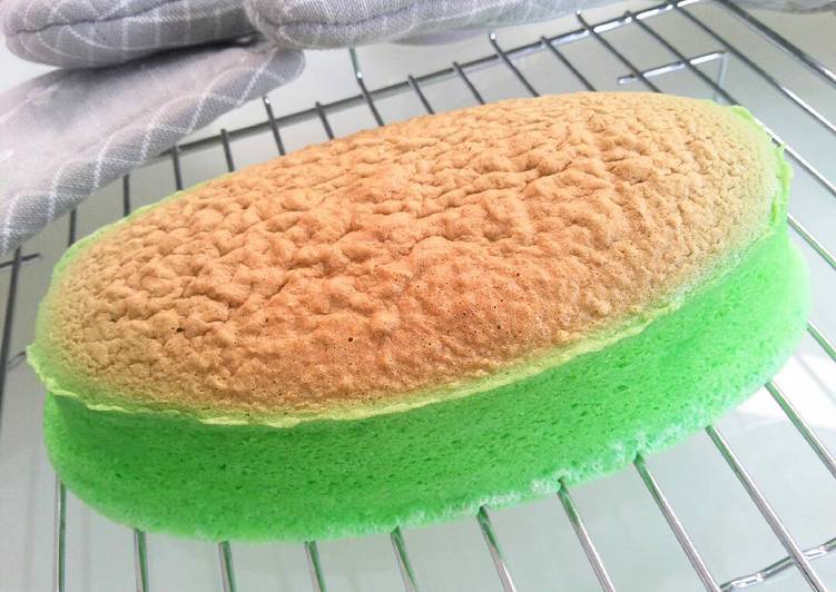 resep Ogura Pandan Cake (Loyang Kecil)