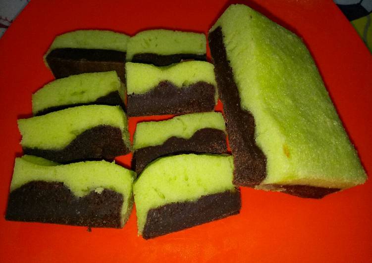 resep makanan Brownies Kukus Coklat Pandan