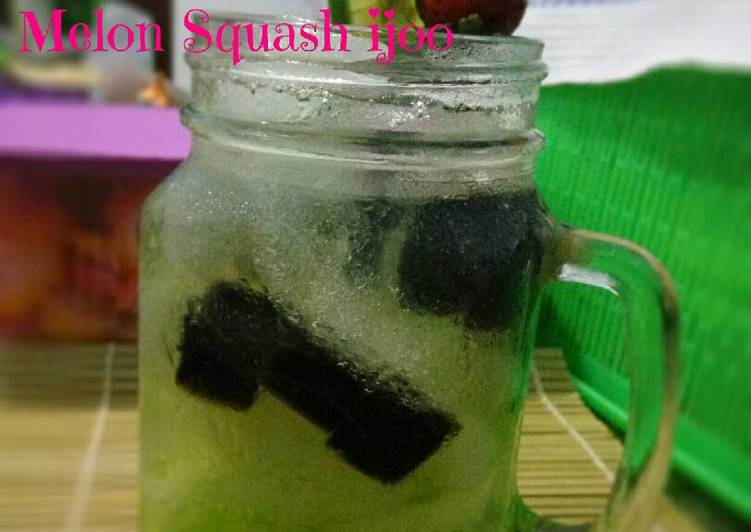 resep makanan Es Melon Squash Ijoo