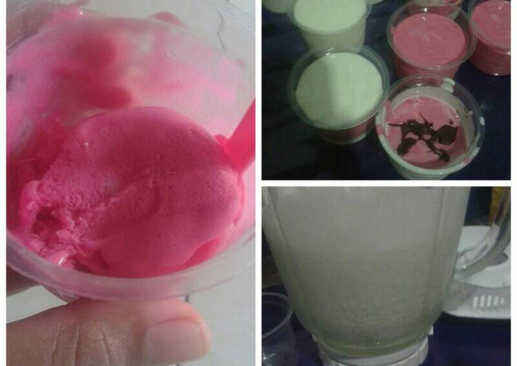 bahan dan cara membuat Ice cream Ekonomis Simple Blender Saja