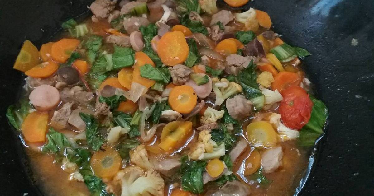 Resep Capjay sayur ati bakso oleh Ria Vega Cookpad