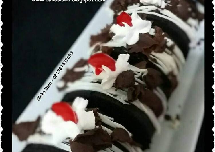 bahan dan cara membuat Miniroll Black Forest (Bolu Gulung Black Forest)