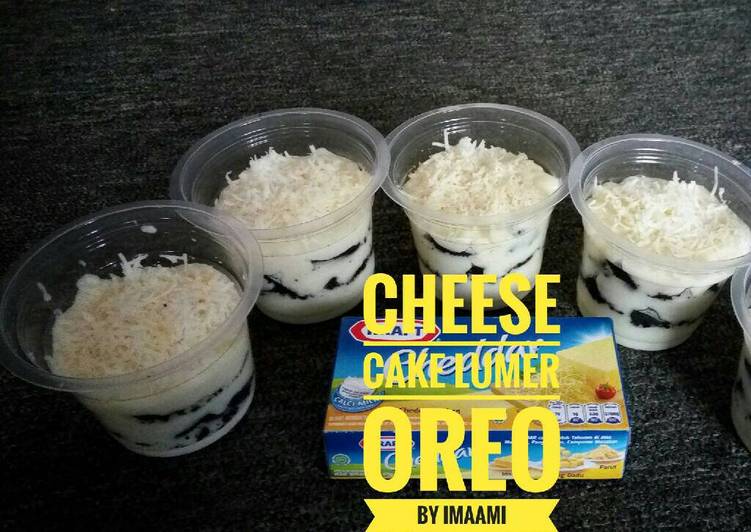 bahan dan cara membuat Cheese Cake Lumer Oreo #PR_AdaKejunya