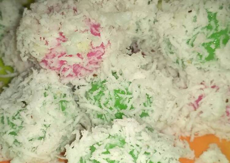 resep masakan Klepon Pelangi no air Kapur Sirih #oLahan Kelapa