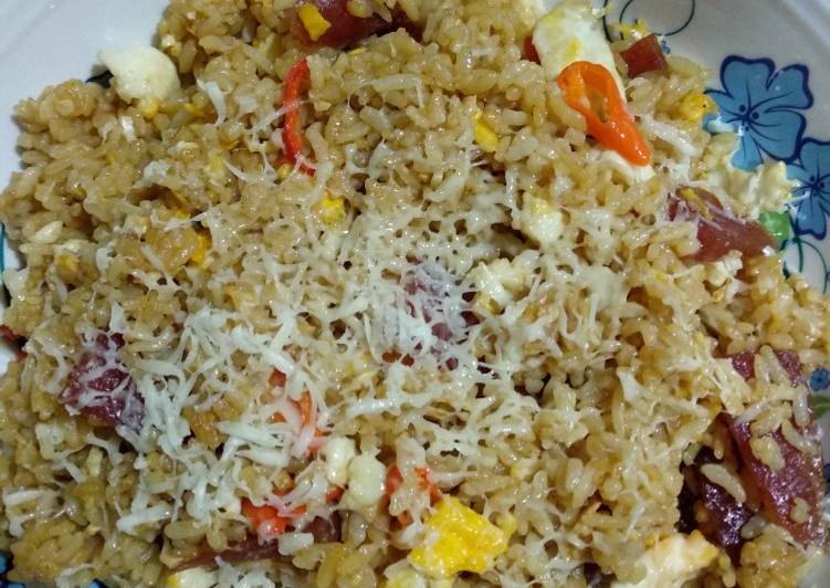 bahan dan cara membuat Nasgor Salju