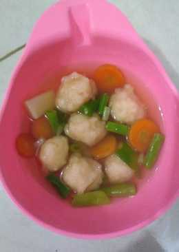 Sup kaldu udang baso udang homemade Mbasi 1th+