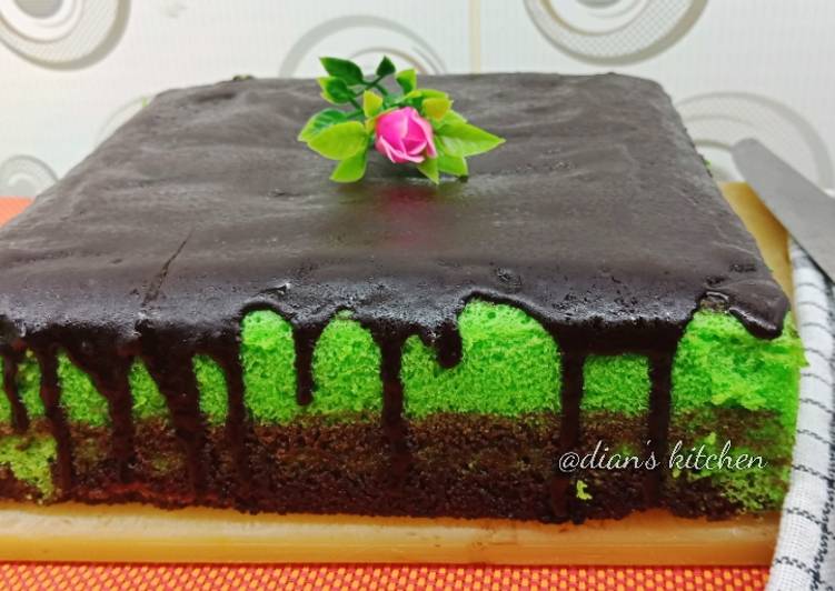 gambar untuk cara membuat Brownies Choco Pandan