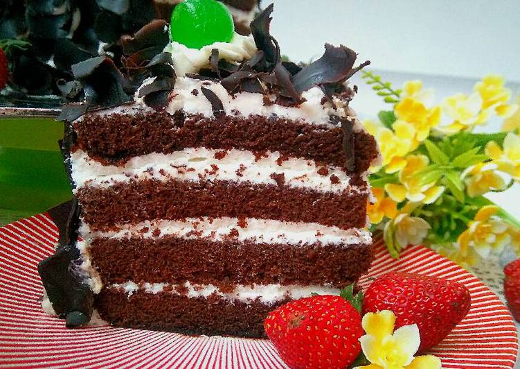 cara membuat Black forest cake