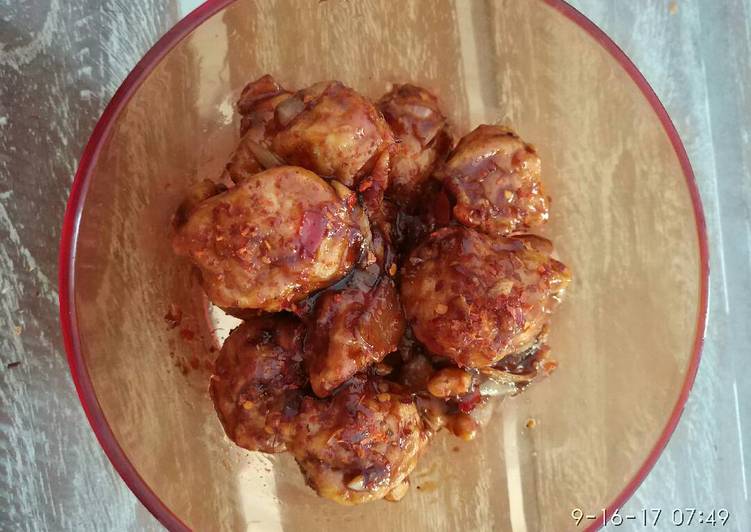 resep lengkap untuk Bakso (handmade) goreng saus mentega