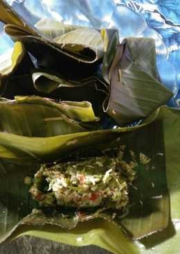 Botok kacang papanjang daun melinjo ikan cucut