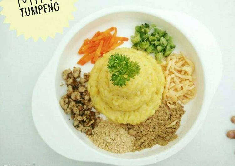 bahan dan cara membuat Resep MPASI 10m+ - Mini Tumpeng (Nasi Kuning)