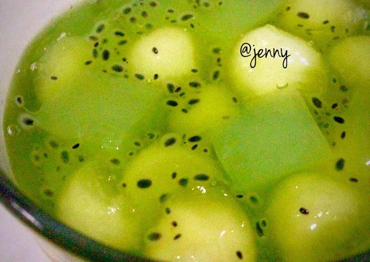 gambar untuk cara membuat Es Sarang Walet Melon Nata De Coco