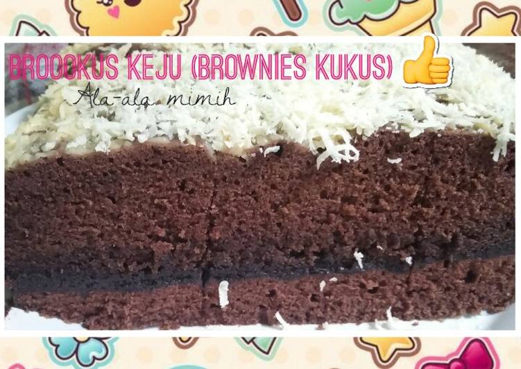 bahan dan cara membuat Brookus keju (brownies kukus)