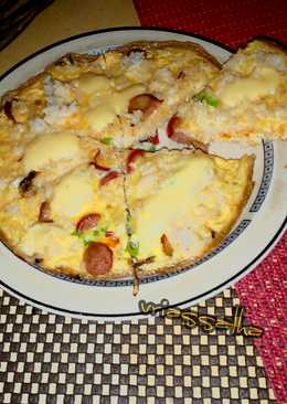 Fried rice pizza