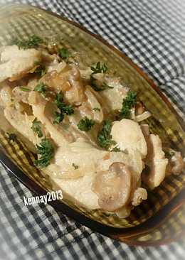 Chicken White Mushroom Sauce 15 minutes cook!