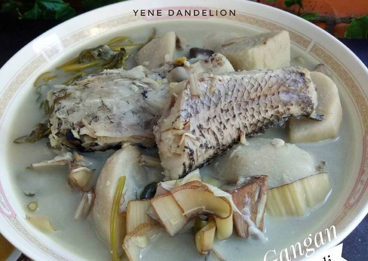 bahan dan cara membuat Gangan Keladi Iwak Haruan (Sayur Keladi Ikan Gabus) #Dandelion