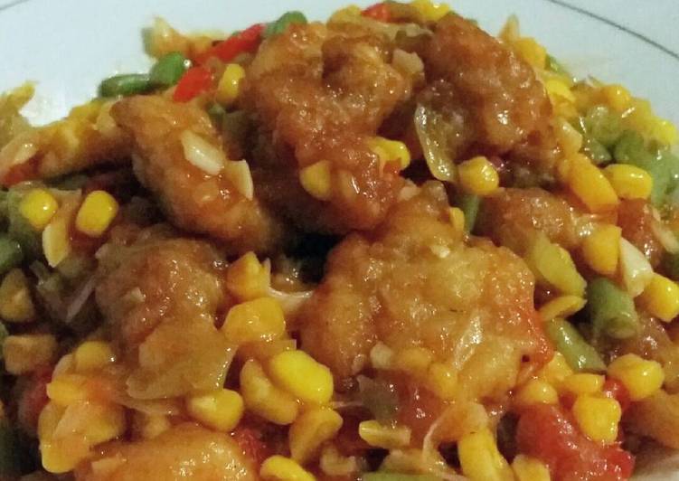 resep Ayam Tepung Jagung Buncis Asam Manis