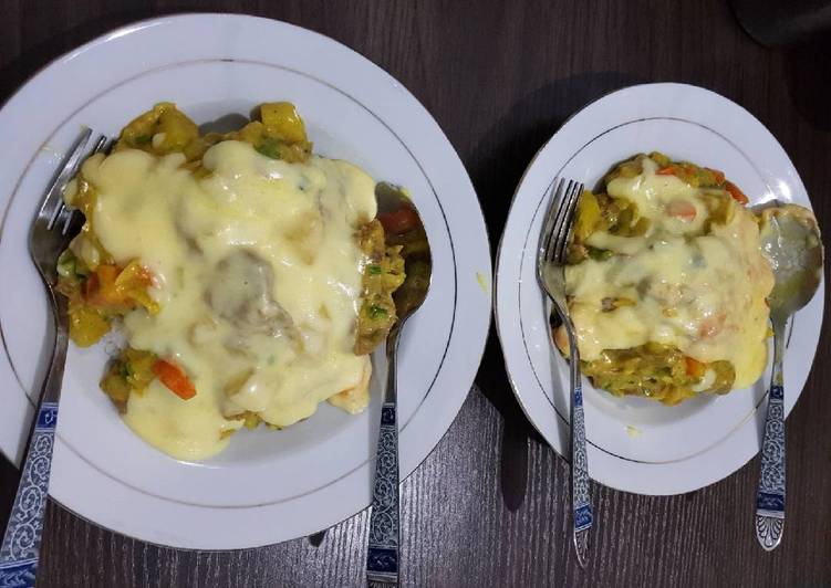 Resep Beef curry mozzarela rice Karya Hanny Salim