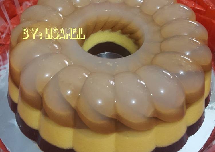 resep makanan Puding Marie 3 lapis