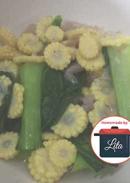 Tumis pokchoy corn baby simple tanpa kuah #homemadebylita