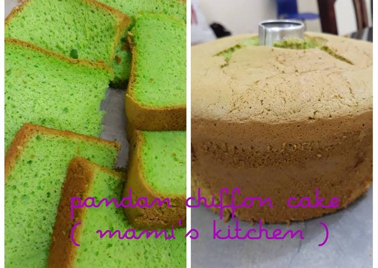 bahan dan cara membuat Pandan chiffon cake