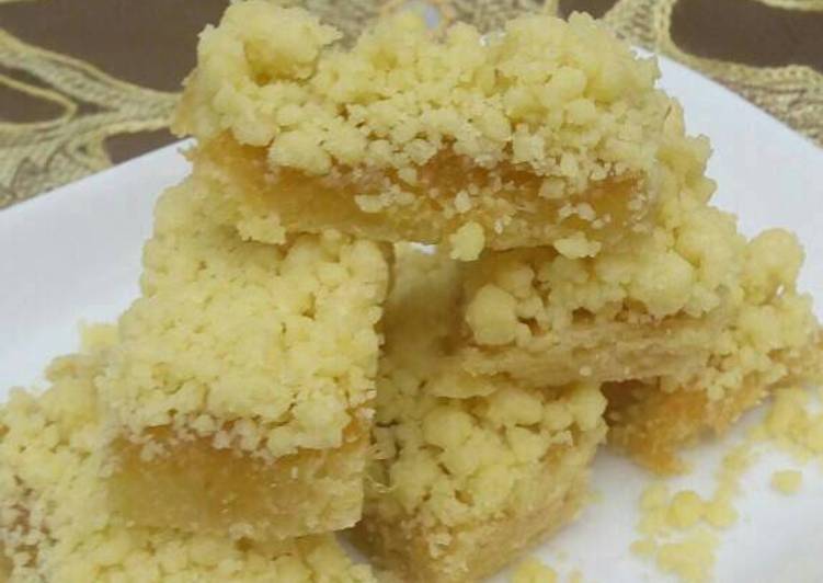 resep lengkap untuk Pineapple streusel bar