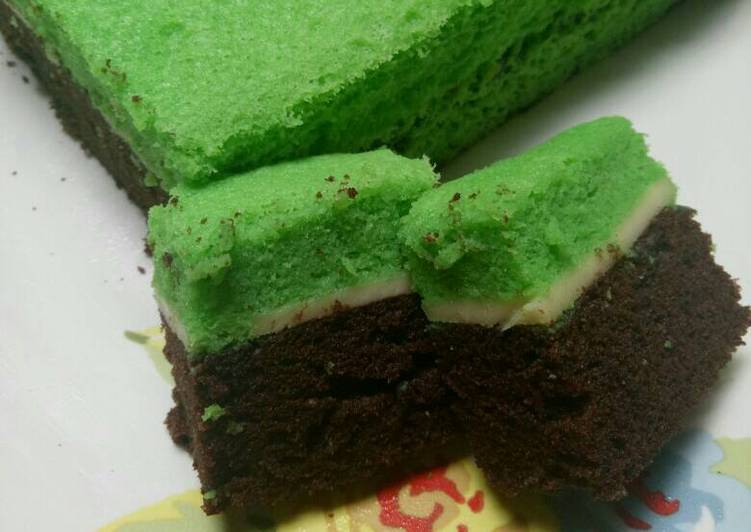 gambar untuk cara membuat Brownies Kukus Coklat Pandan