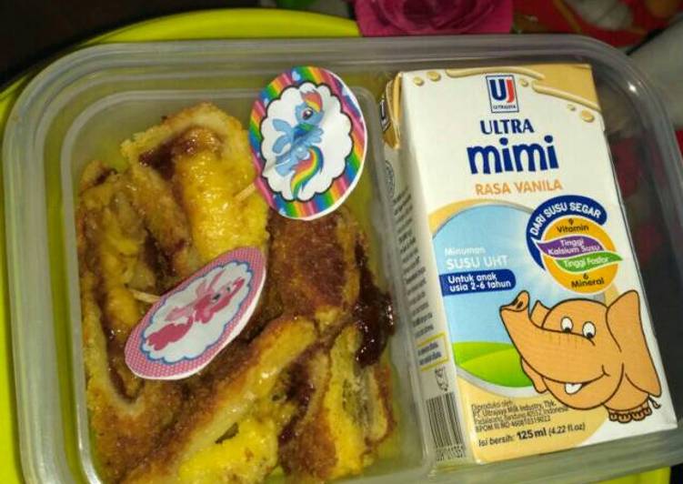 resep masakan Roti tawar goreng isi coklat pisang (bekal sekolah anak TK)