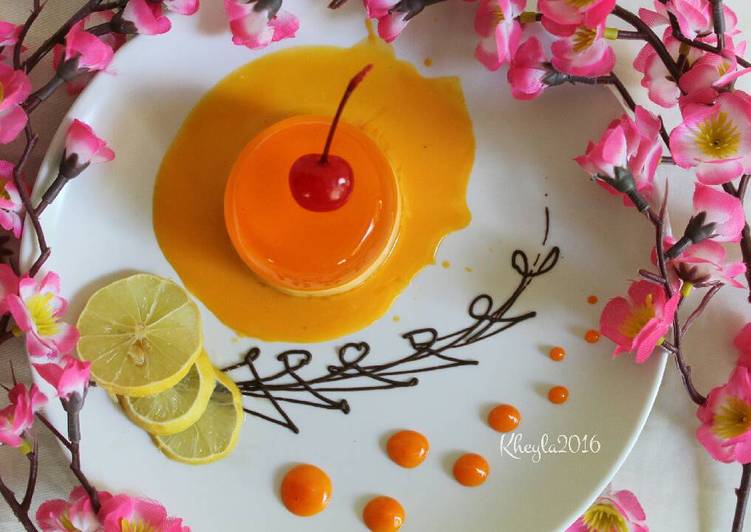 cara membuat Puding Susu Jeruk - Iseng (plating dessert sederhana)