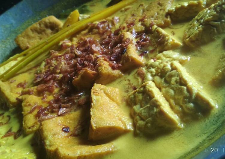 resep makanan Sayur tempe tahu santan kuning