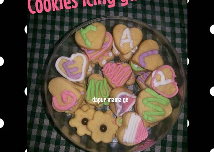 cara membuat Cookies icing gula warna