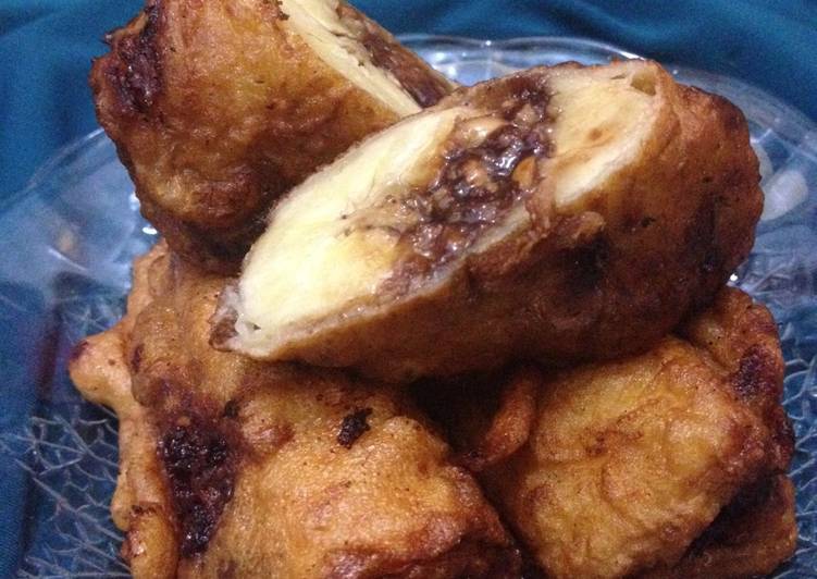 resep Sanggara Balanda (Pisang Goreng isi Cokelat Kacang) Khas Makasar