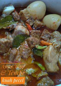 Ayam,telur & tempe kuah pecel