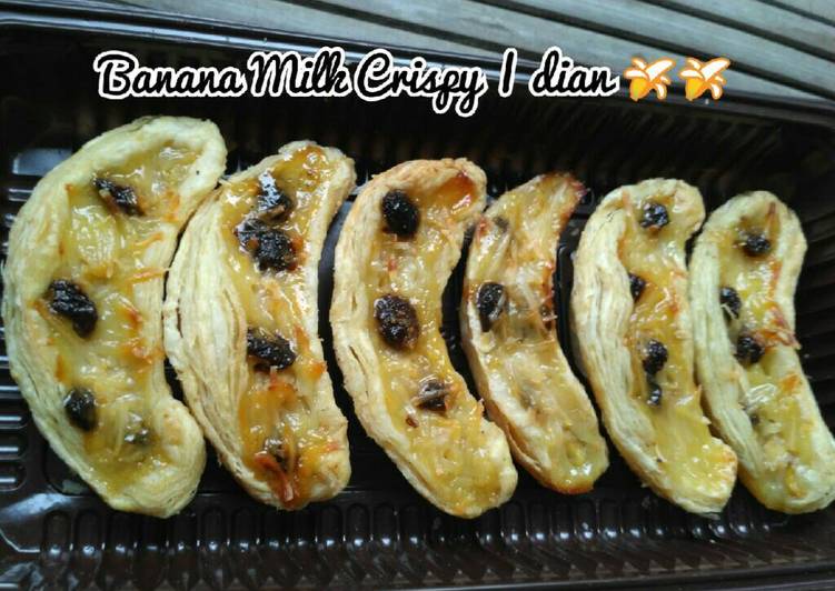 resep lengkap untuk Banana Milk Crispy ?? (Kreasi puff pastry)