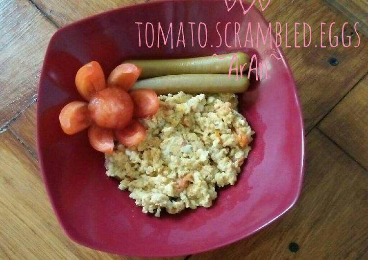 cara membuat Tomato Scrambled Eggs