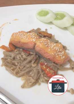 Salmon enoki kecap mayones enakÂ #homemadebylita