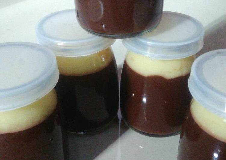 resep lengkap untuk Puding Coklat Vla Vanila