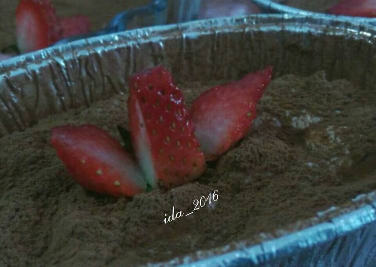 resep lengkap untuk Tiramisu Mudah tetep no ribet n eggless..