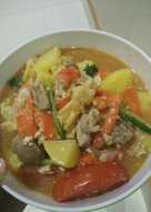 Capcay ayam bakso kuah