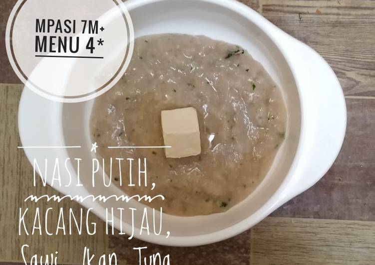  Resep  Mpasi 7m Bubur  Nasi  Kacang  Hijau  Ikan Tuna oleh 