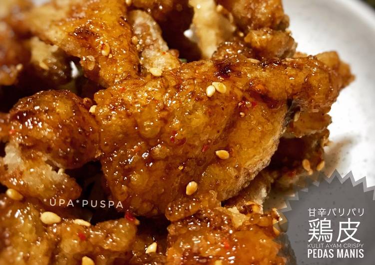 gambar untuk resep makanan Niiyama, Amakarai Tori Kawa (kulit ayam goreng pedas manis)