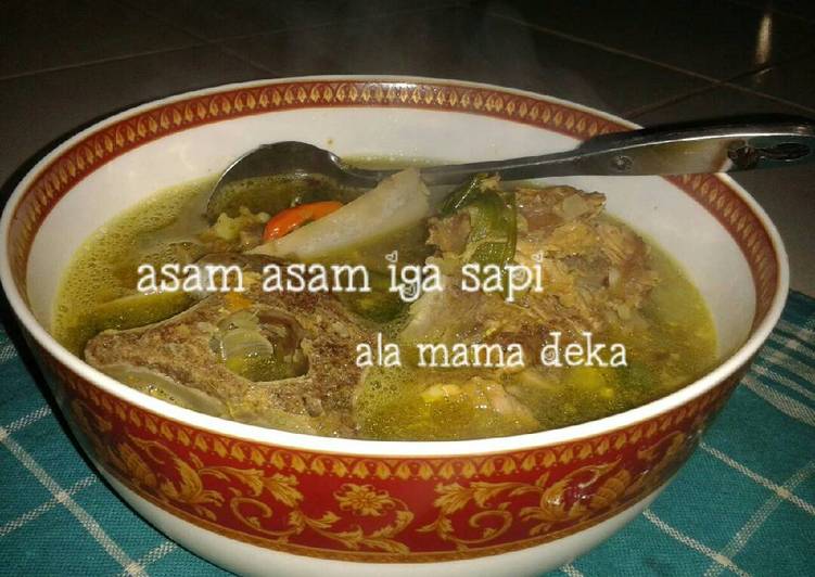 resep lengkap untuk Garang asam iga sapi ala mama deka