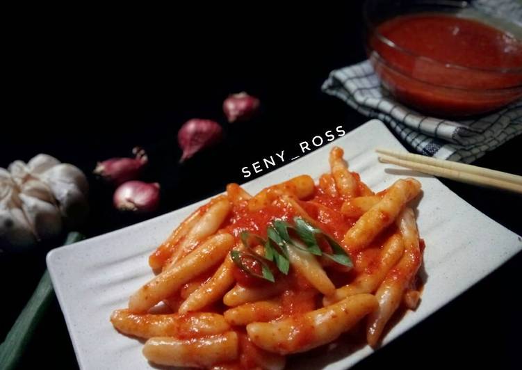 gambar untuk resep makanan Tteokbokki (kue beras korea) step by step #PR_OlahanTepungBeras