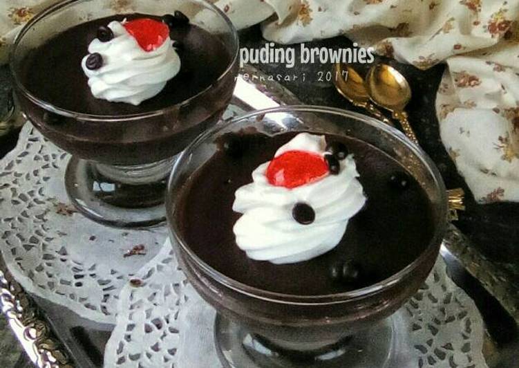 gambar untuk cara membuat Puding Brownies