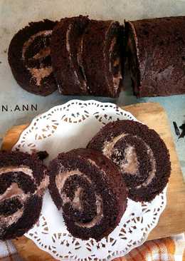 Steamed brownies roll/brownies kukus gulung #pr_browniesdcc