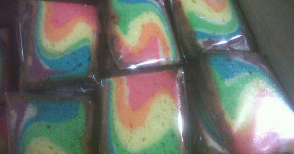 Resep bolu marmer rainbow